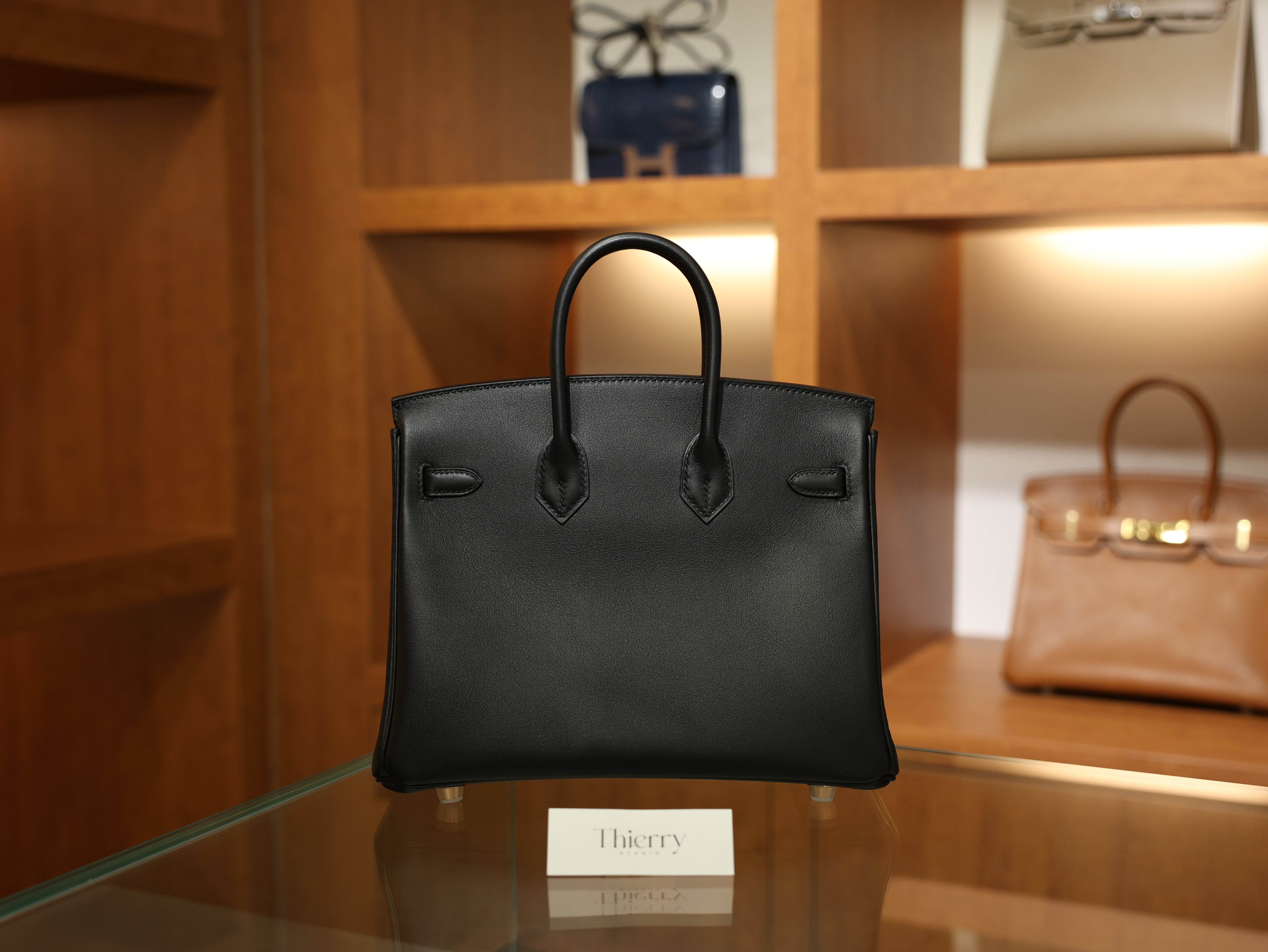 버킨 25 스위프트 블랙 로즈골드