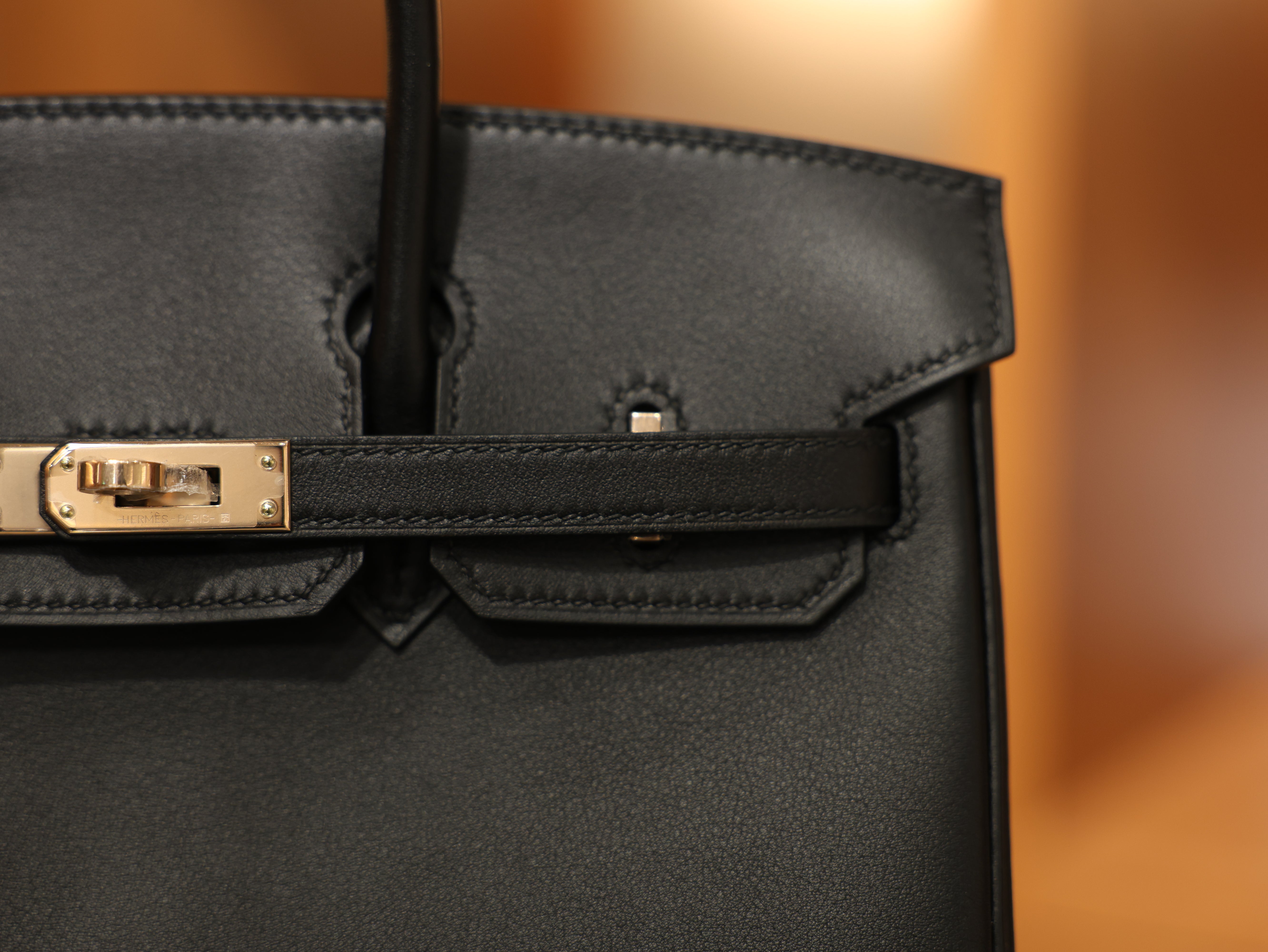 버킨 25 스위프트 블랙 로즈골드