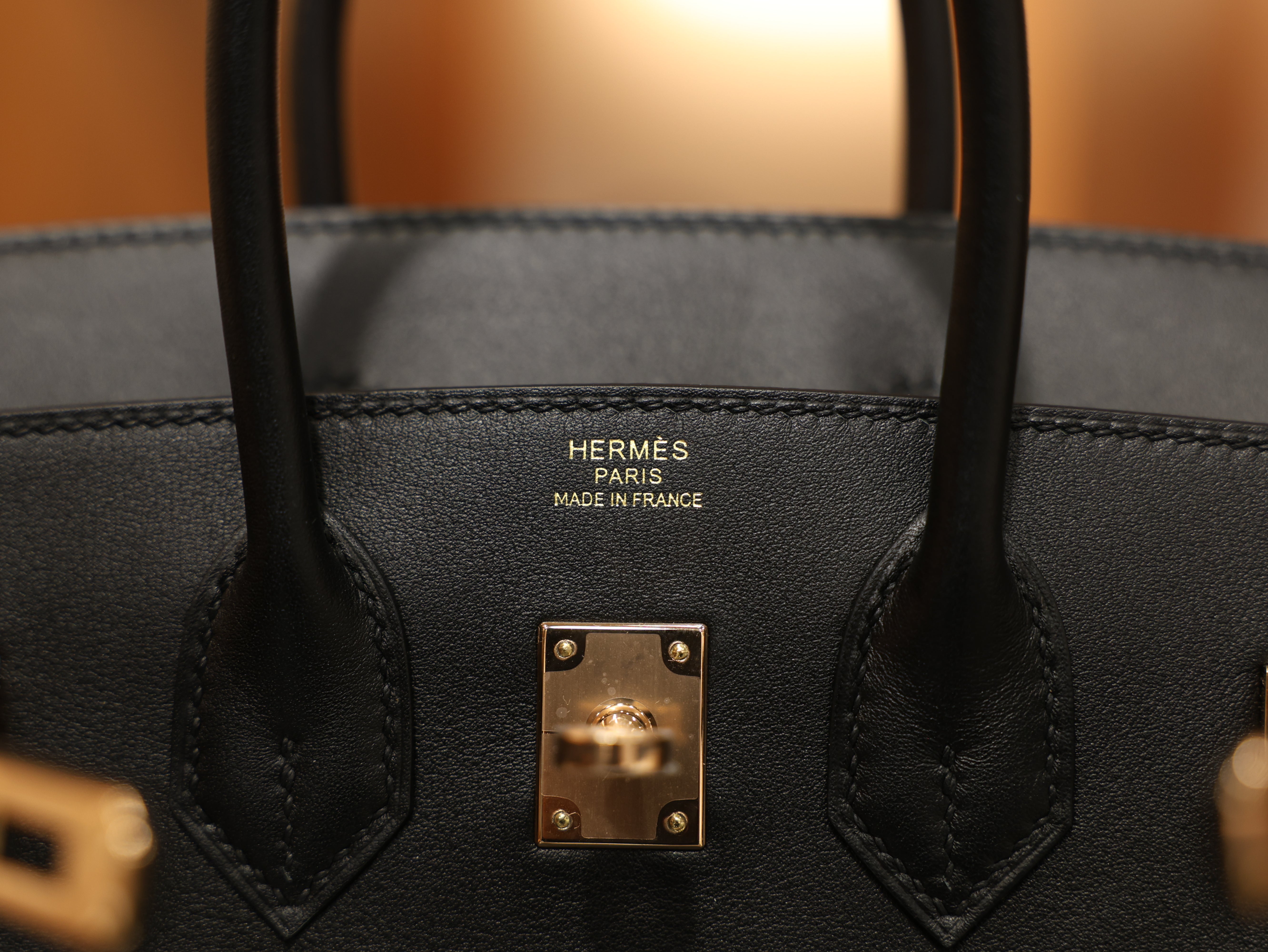 버킨 25 스위프트 블랙 로즈골드