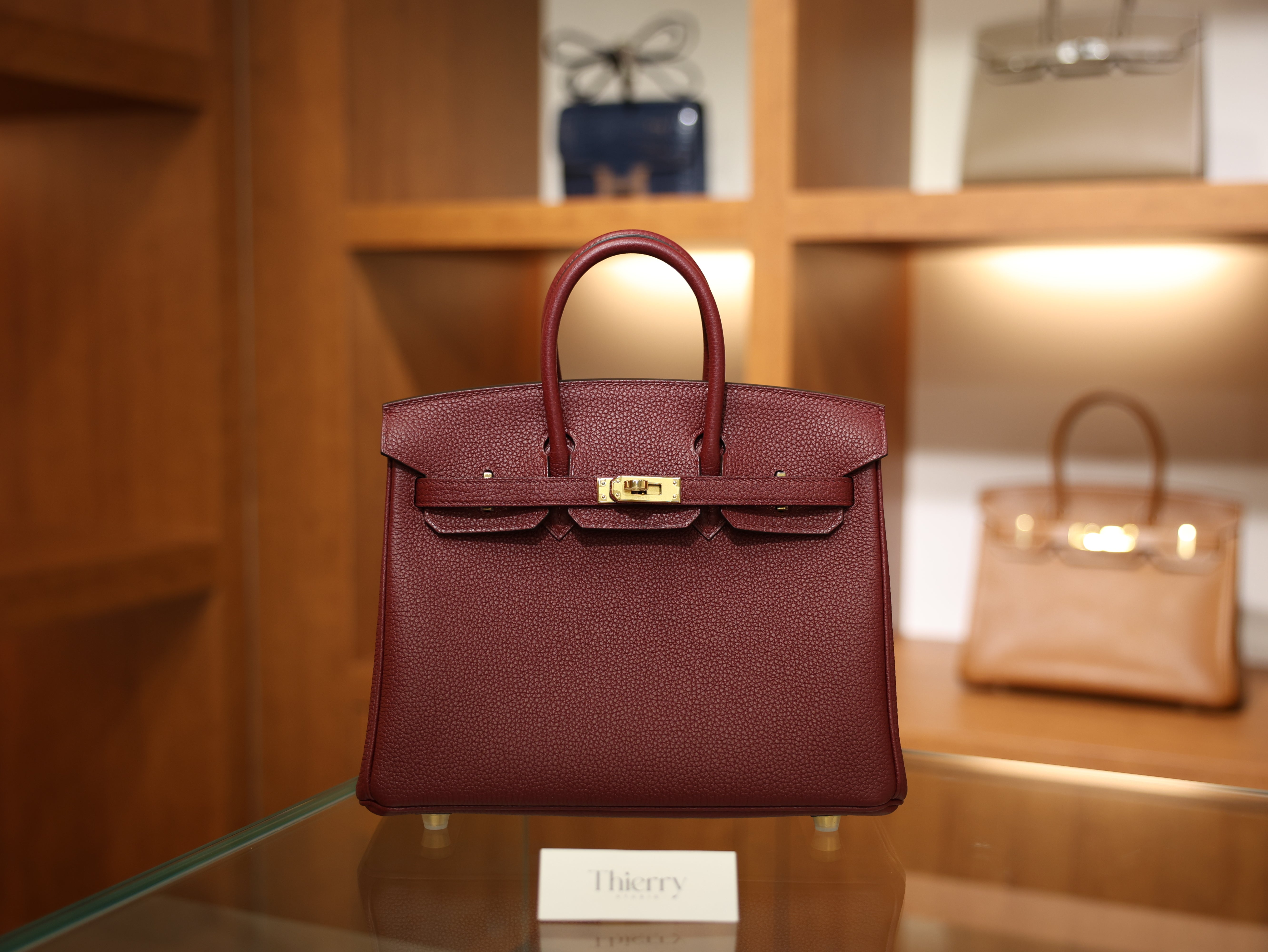 버킨 25 토고 루즈아쉬 금장