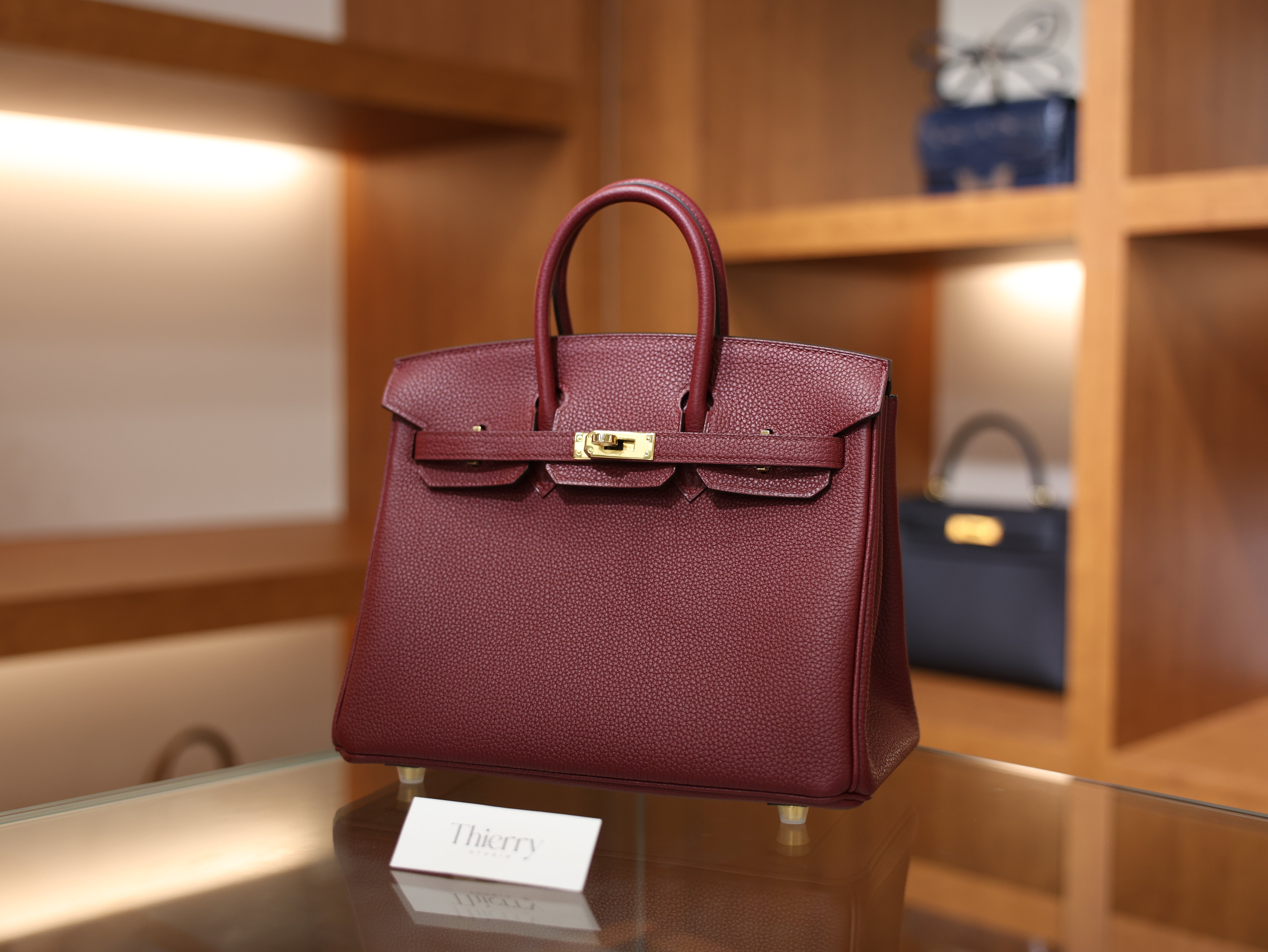 버킨 25 토고 루즈아쉬 금장