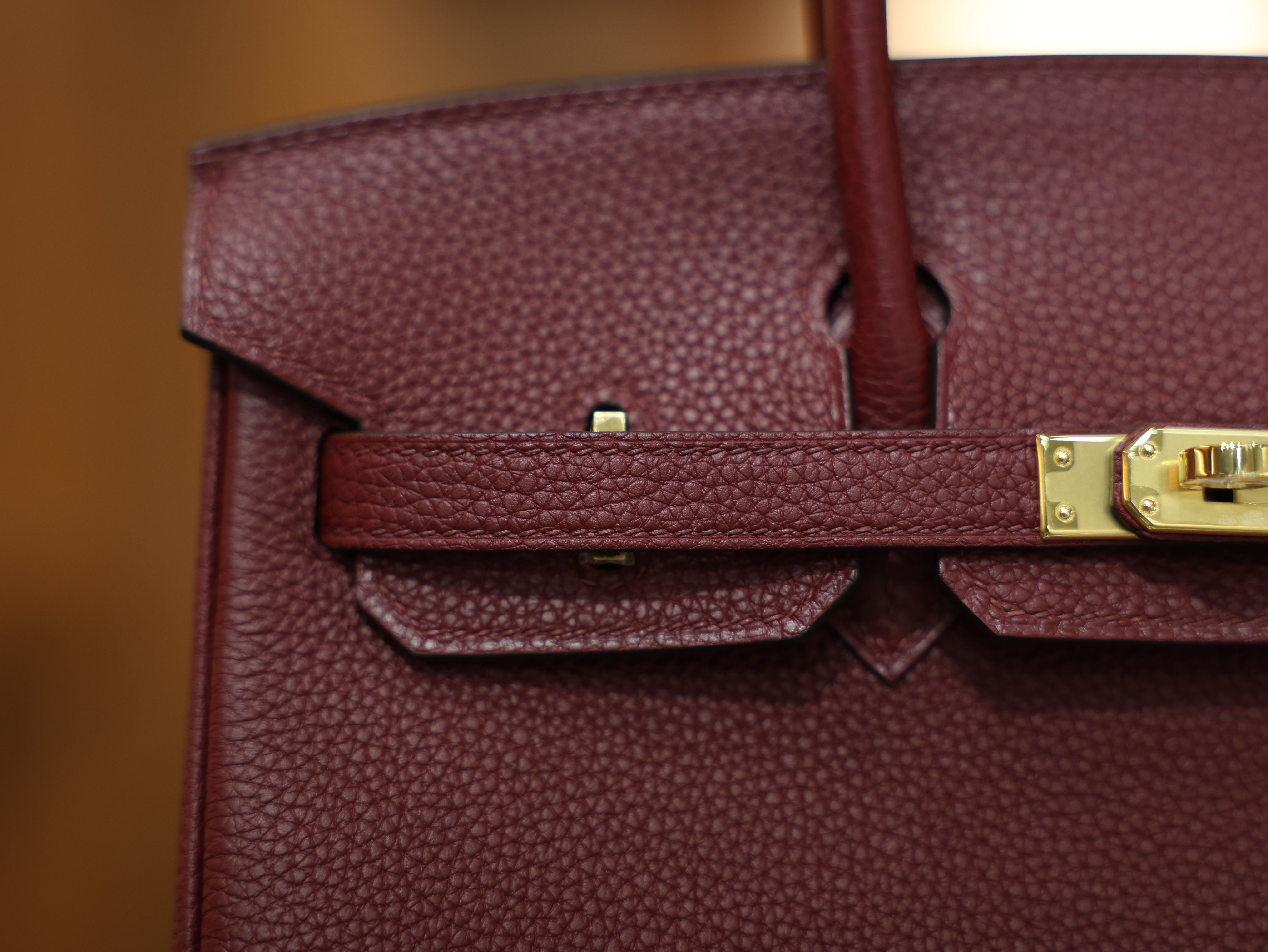 버킨 25 토고 루즈아쉬 금장