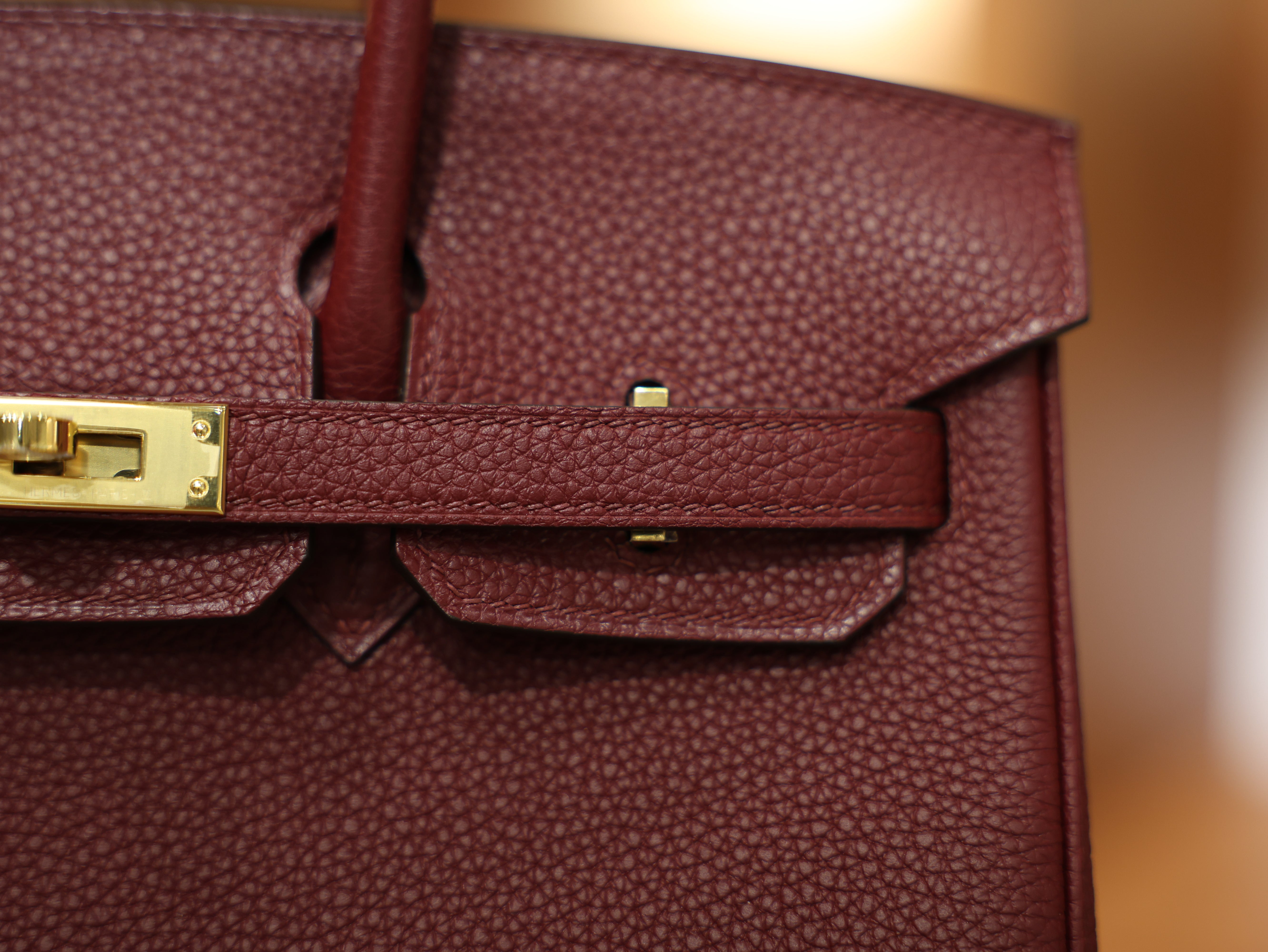 버킨 25 토고 루즈아쉬 금장