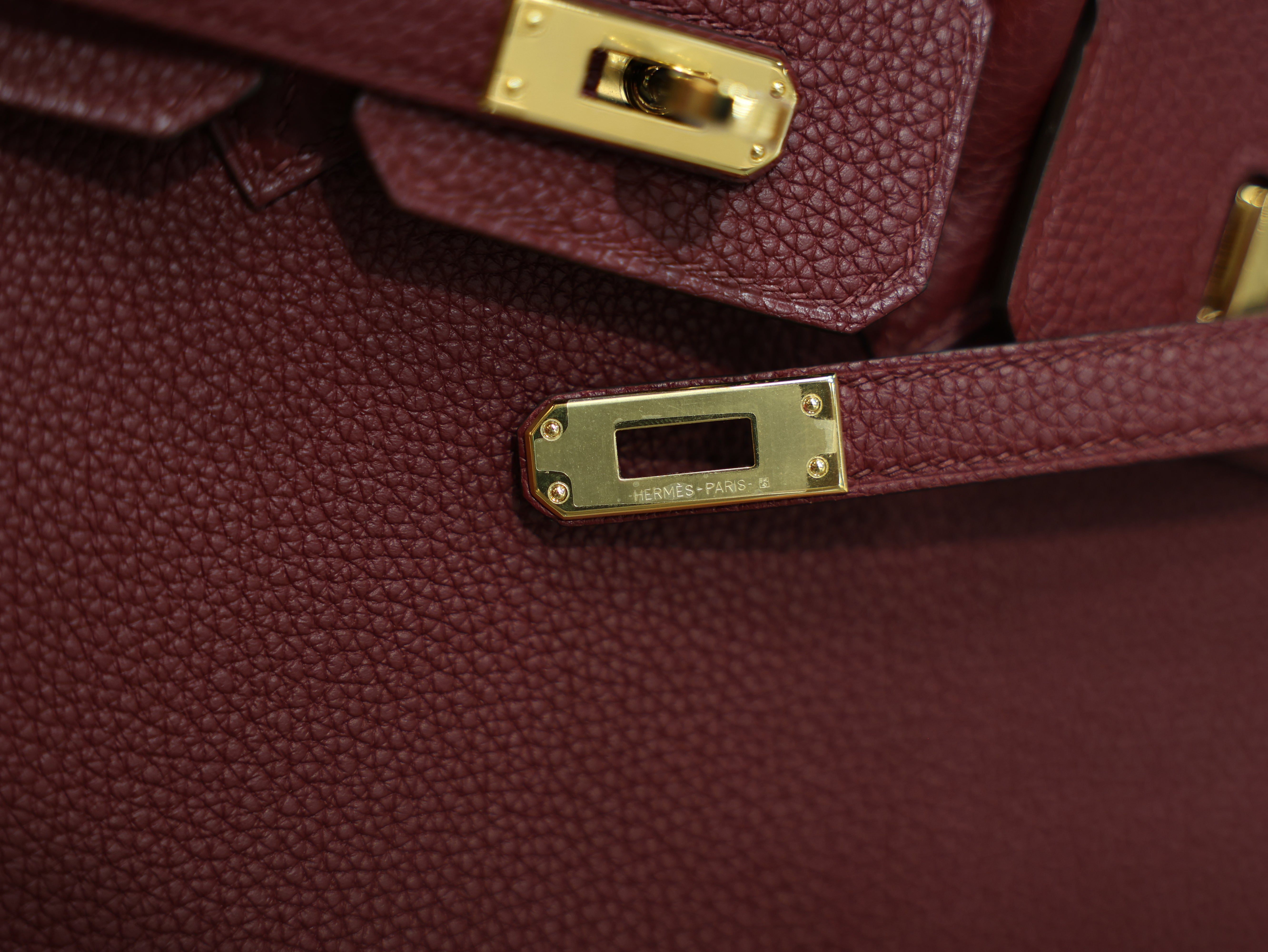 버킨 25 토고 루즈아쉬 금장