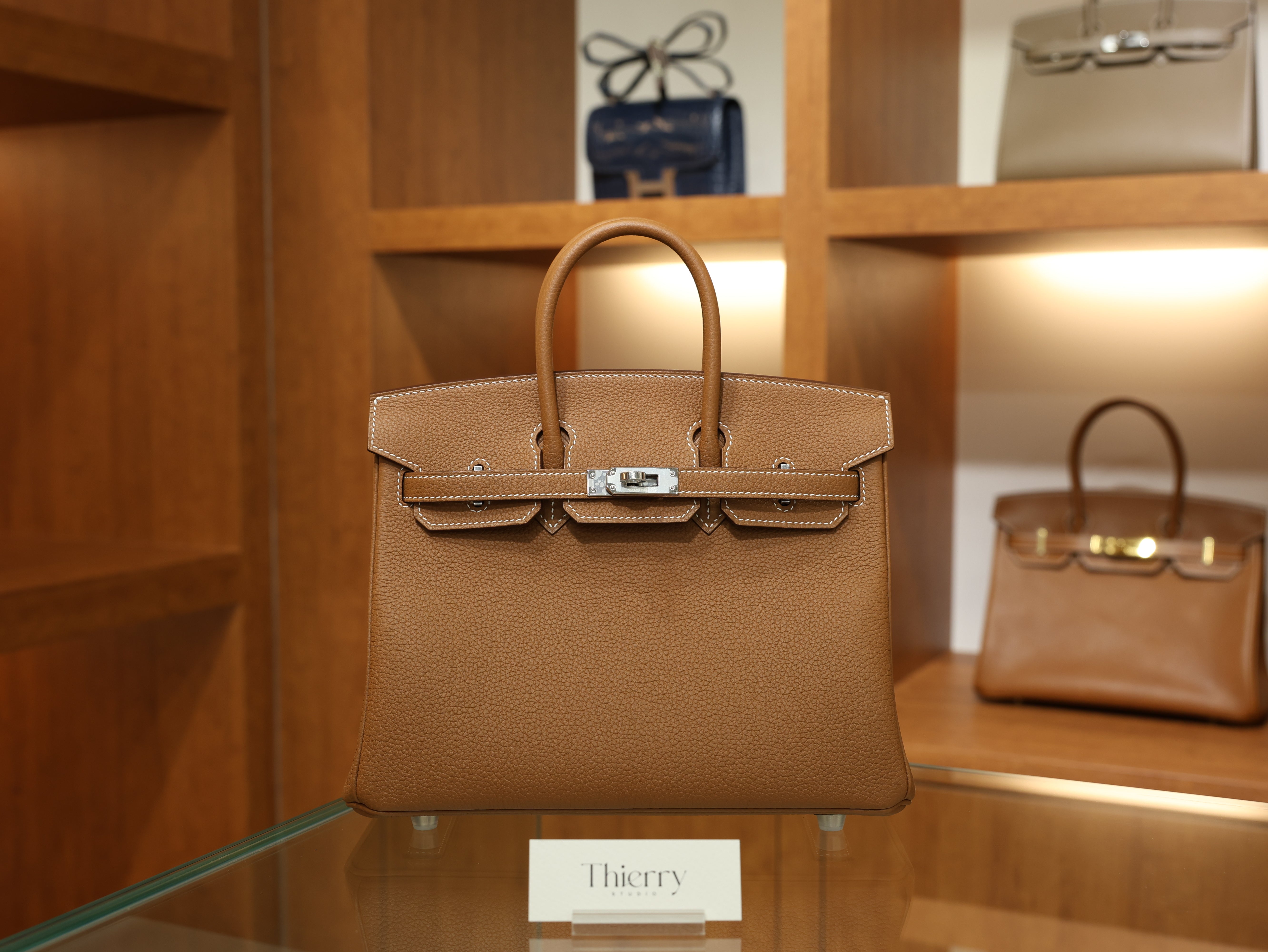 버킨 25 토고 골드 은장