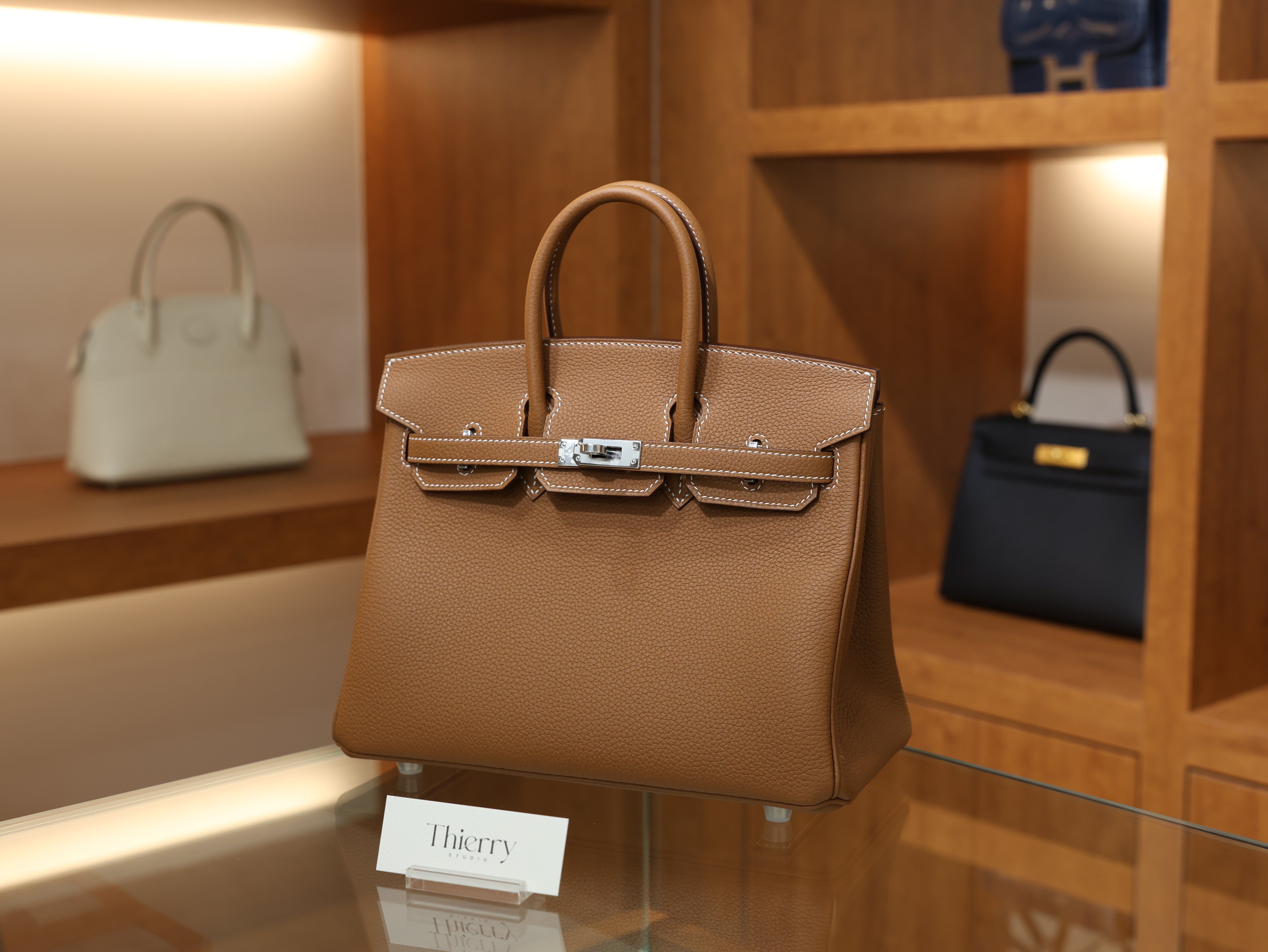 버킨 25 토고 골드 은장