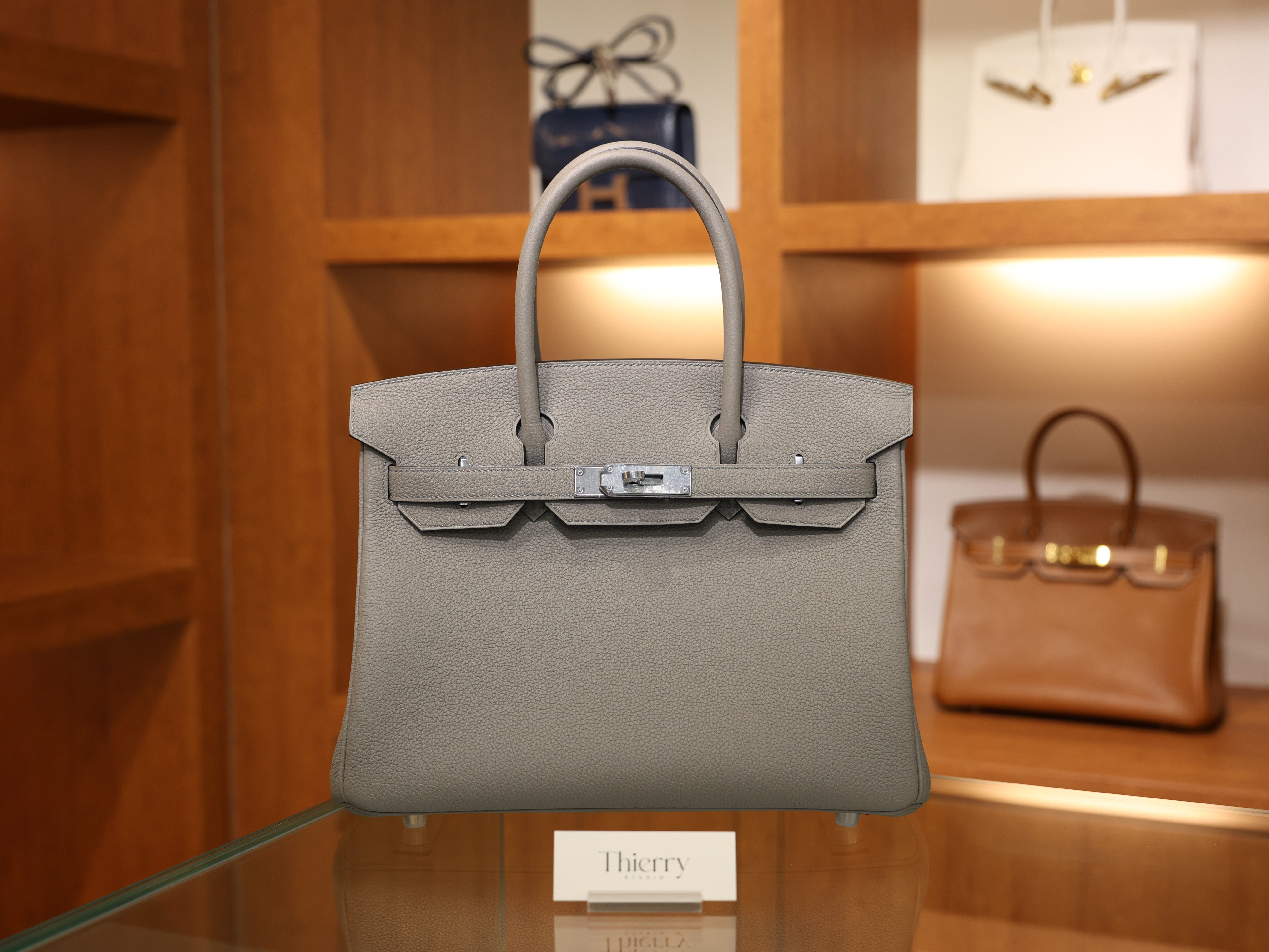 버킨 30 토고 그리스 아스팔트 은장