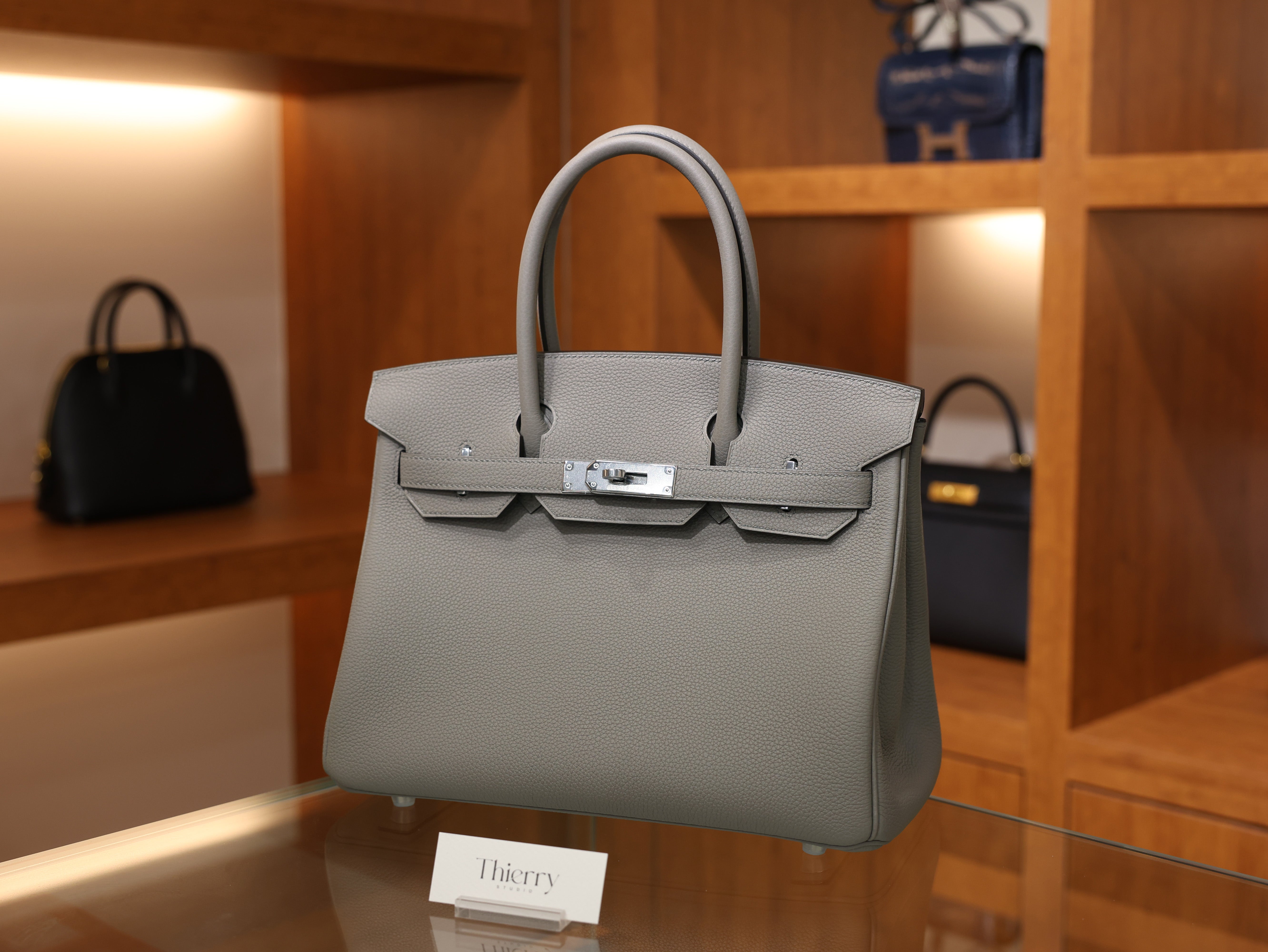 버킨 30 토고 그리스 아스팔트 은장