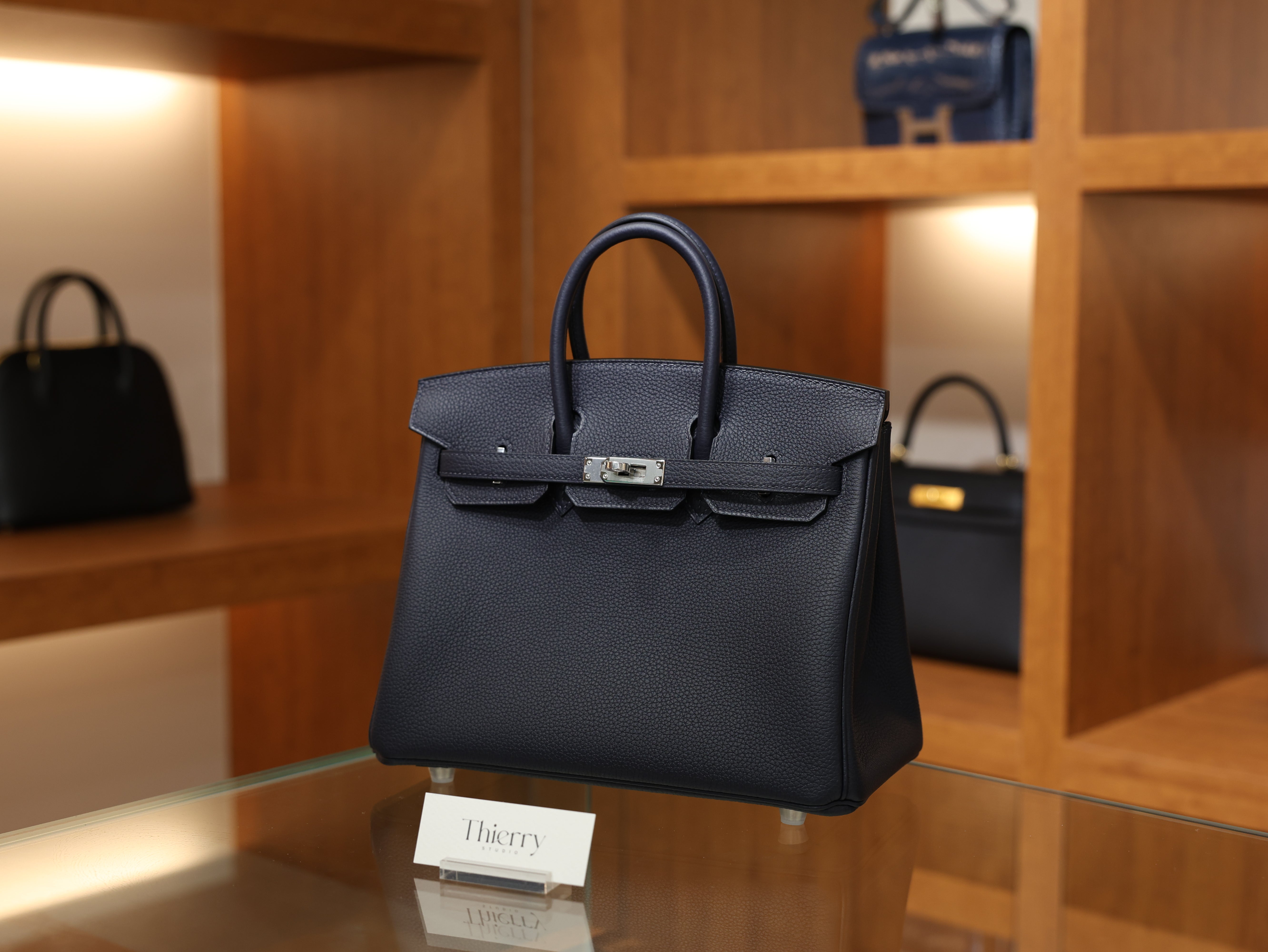 버킨 25 토고 블루뉘 은장