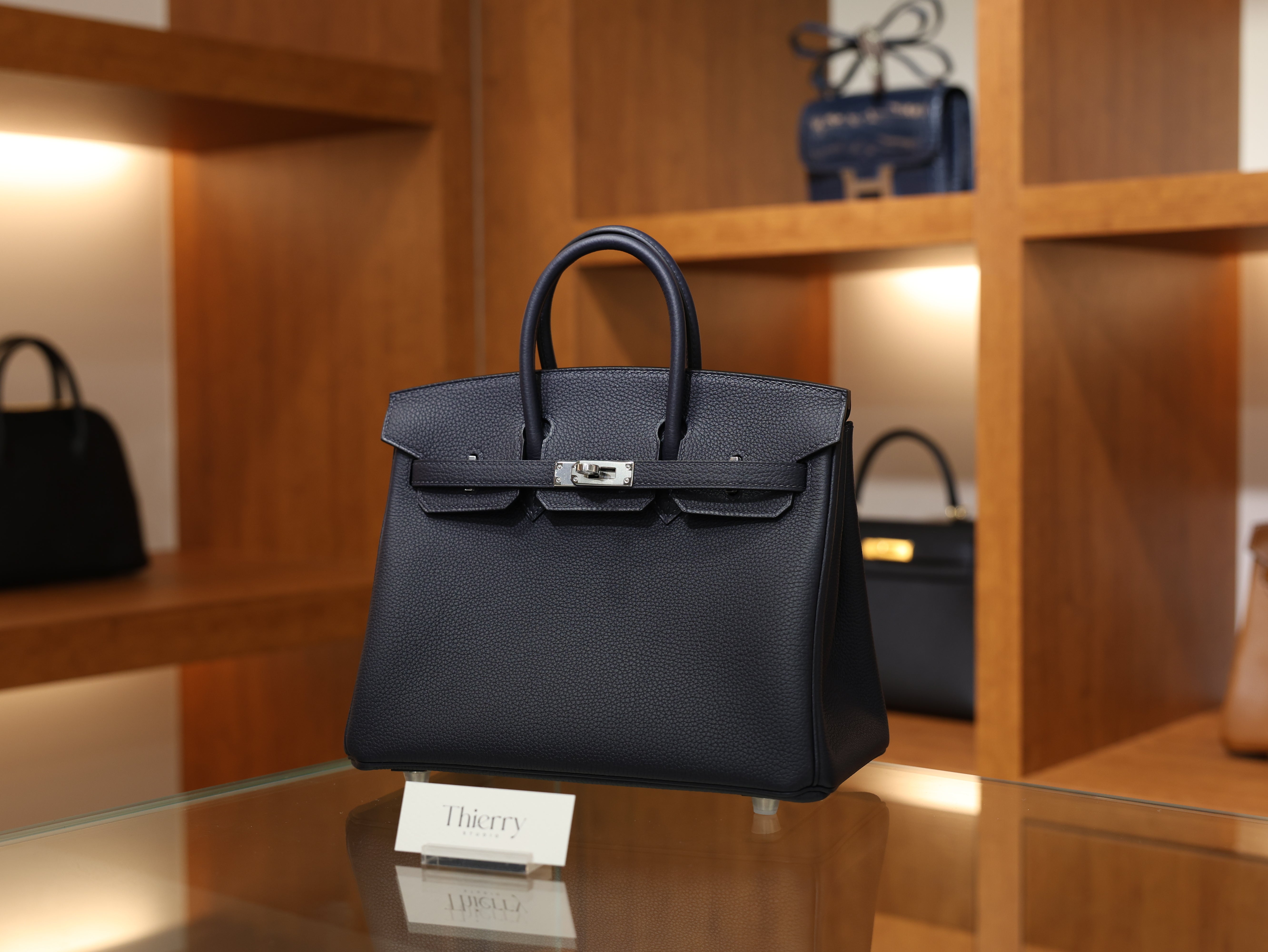 버킨 25 토고 블루뉘 은장