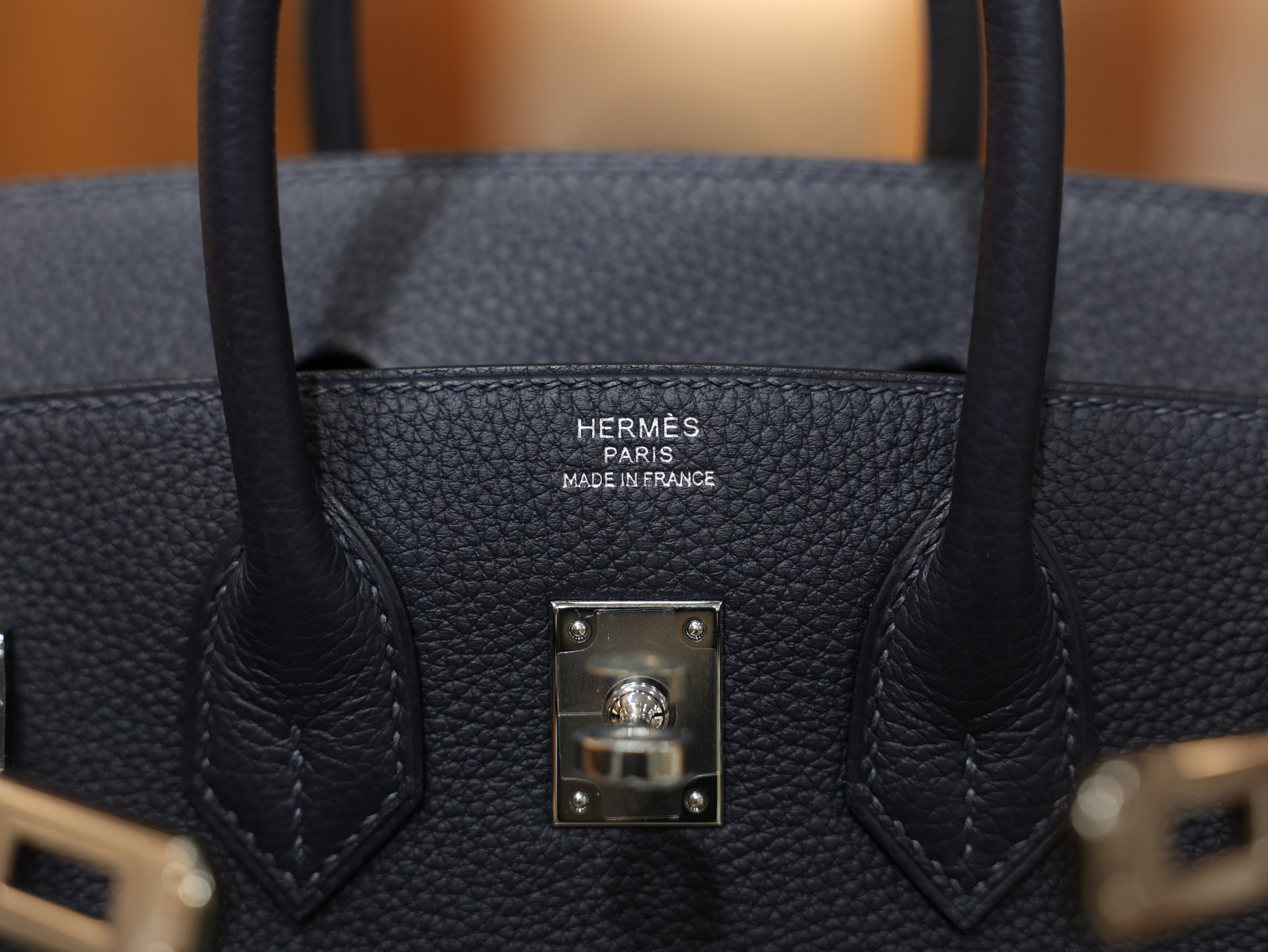 버킨 25 토고 블루뉘 은장