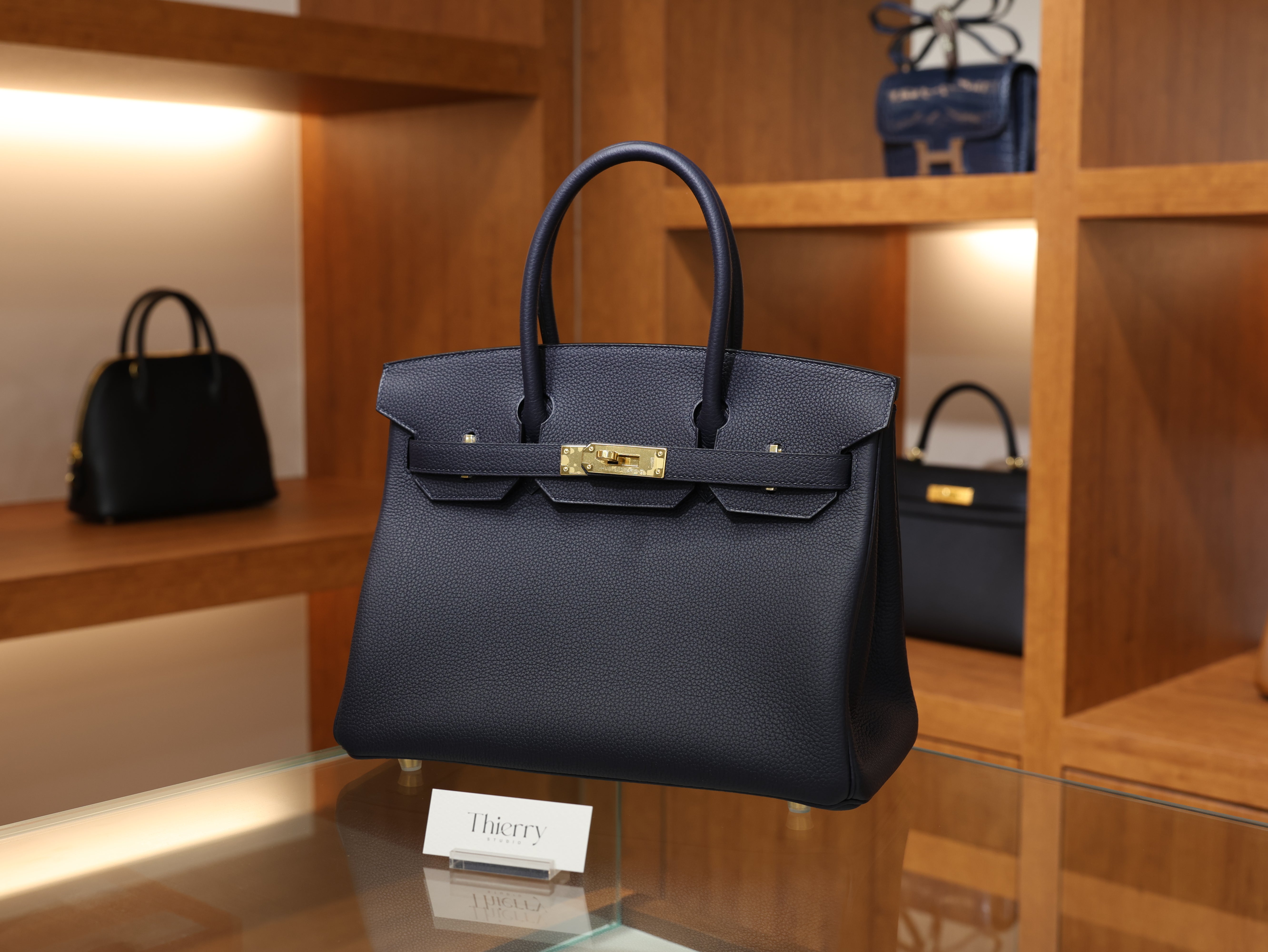 버킨 30 토고 블루뉘 금장