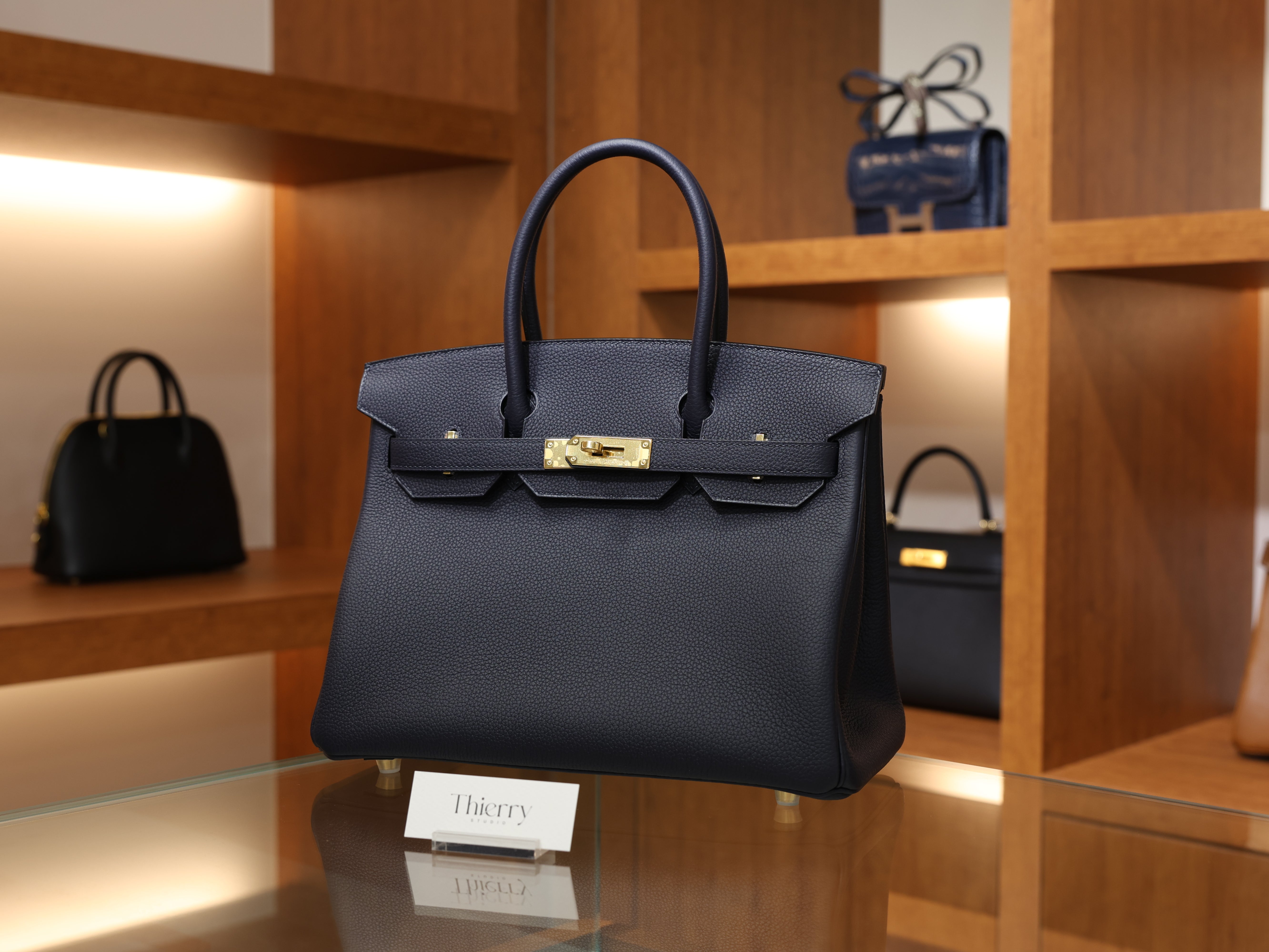 버킨 30 토고 블루뉘 금장