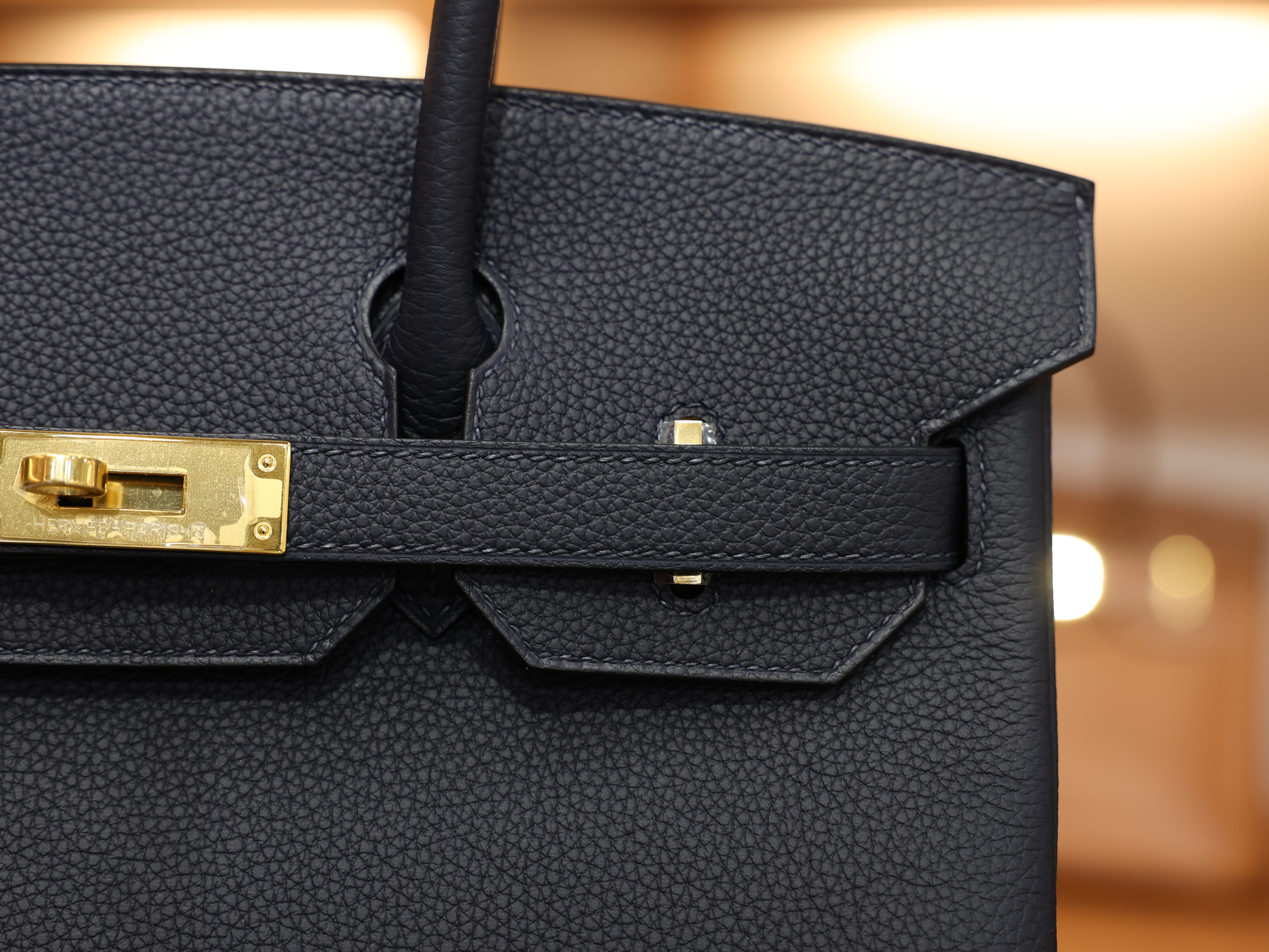 버킨 30 토고 블루뉘 금장