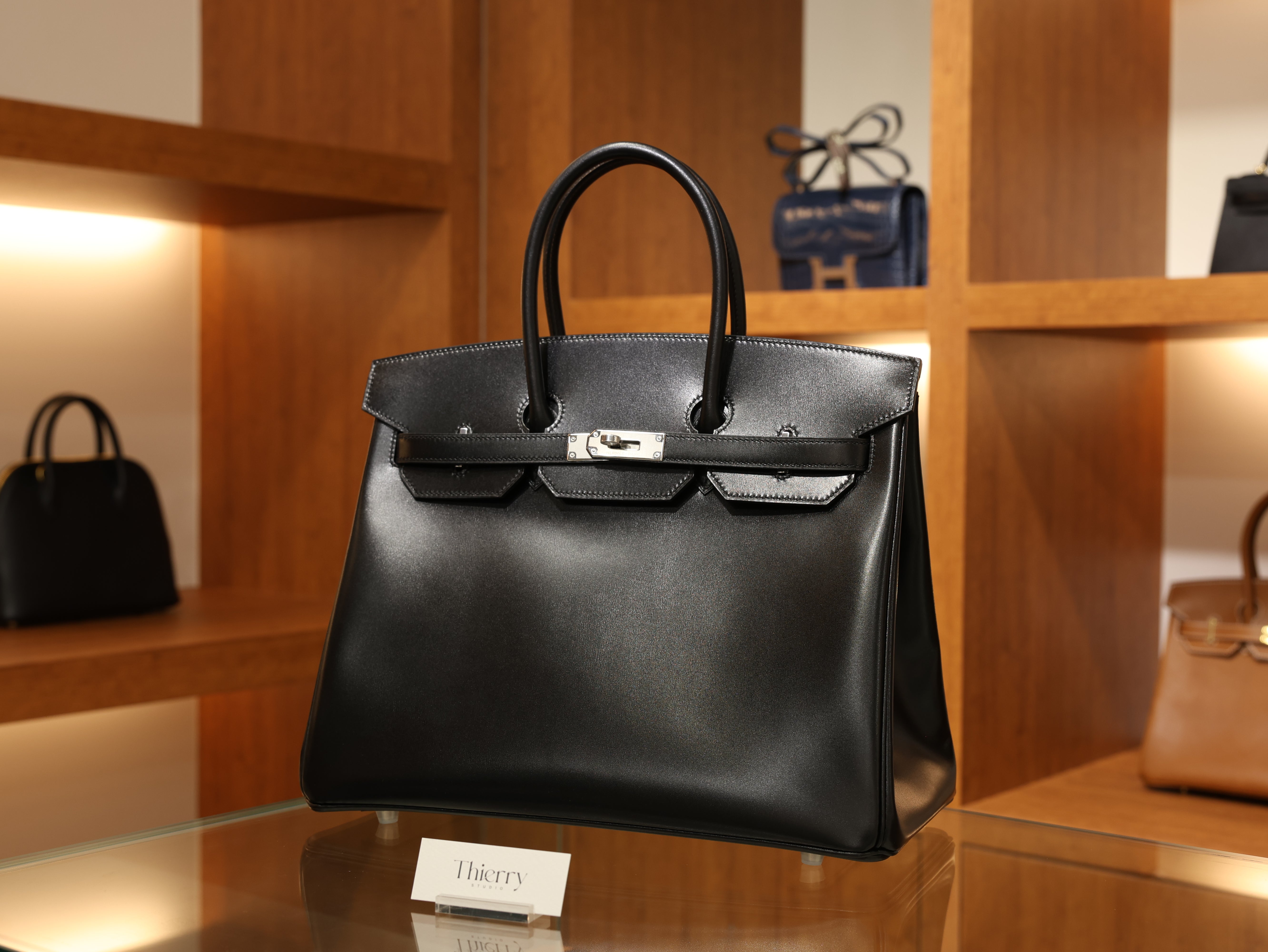 버킨 35 복스 르투르네 블랙 은장