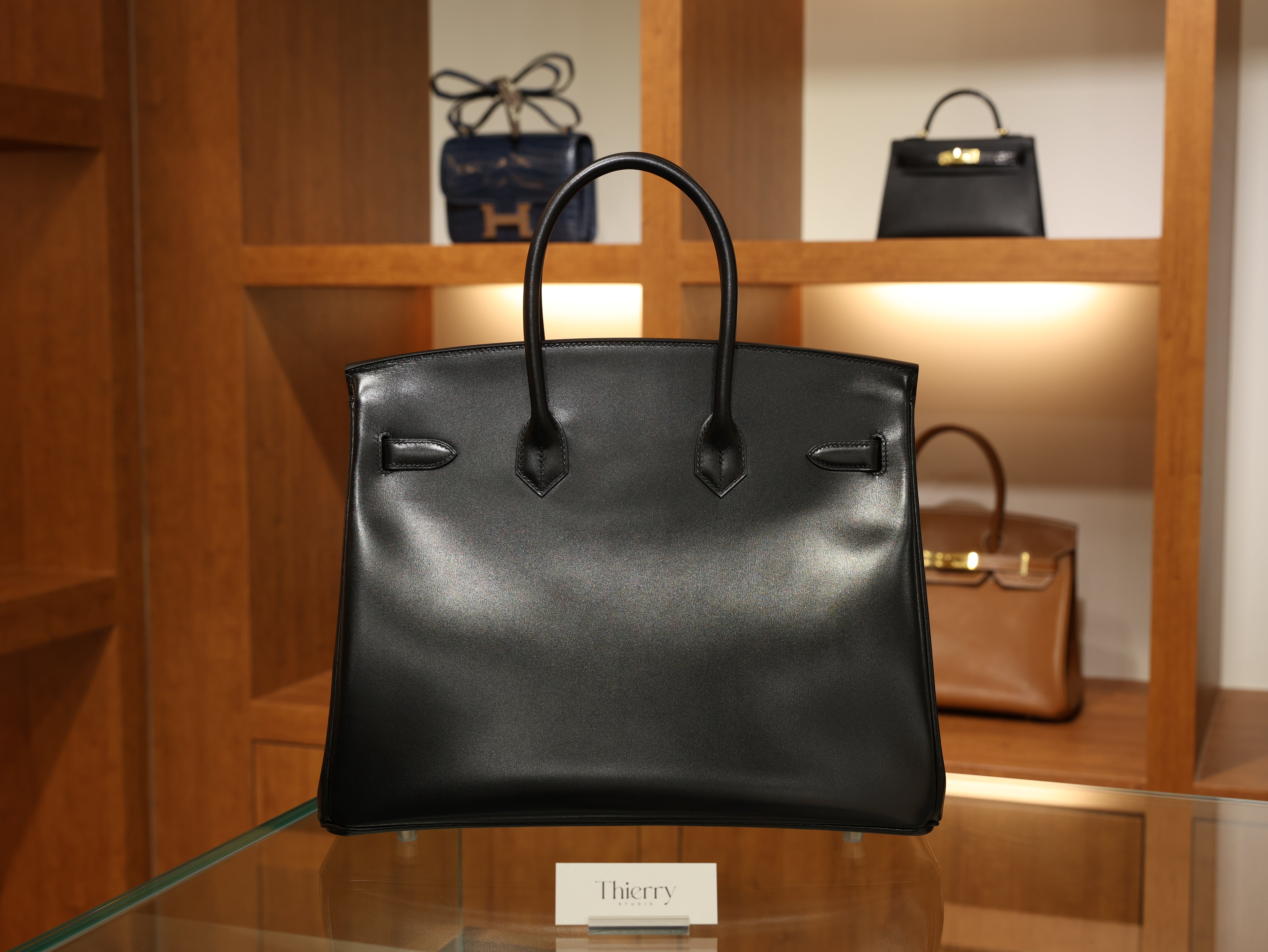 버킨 35 복스 르투르네 블랙 은장