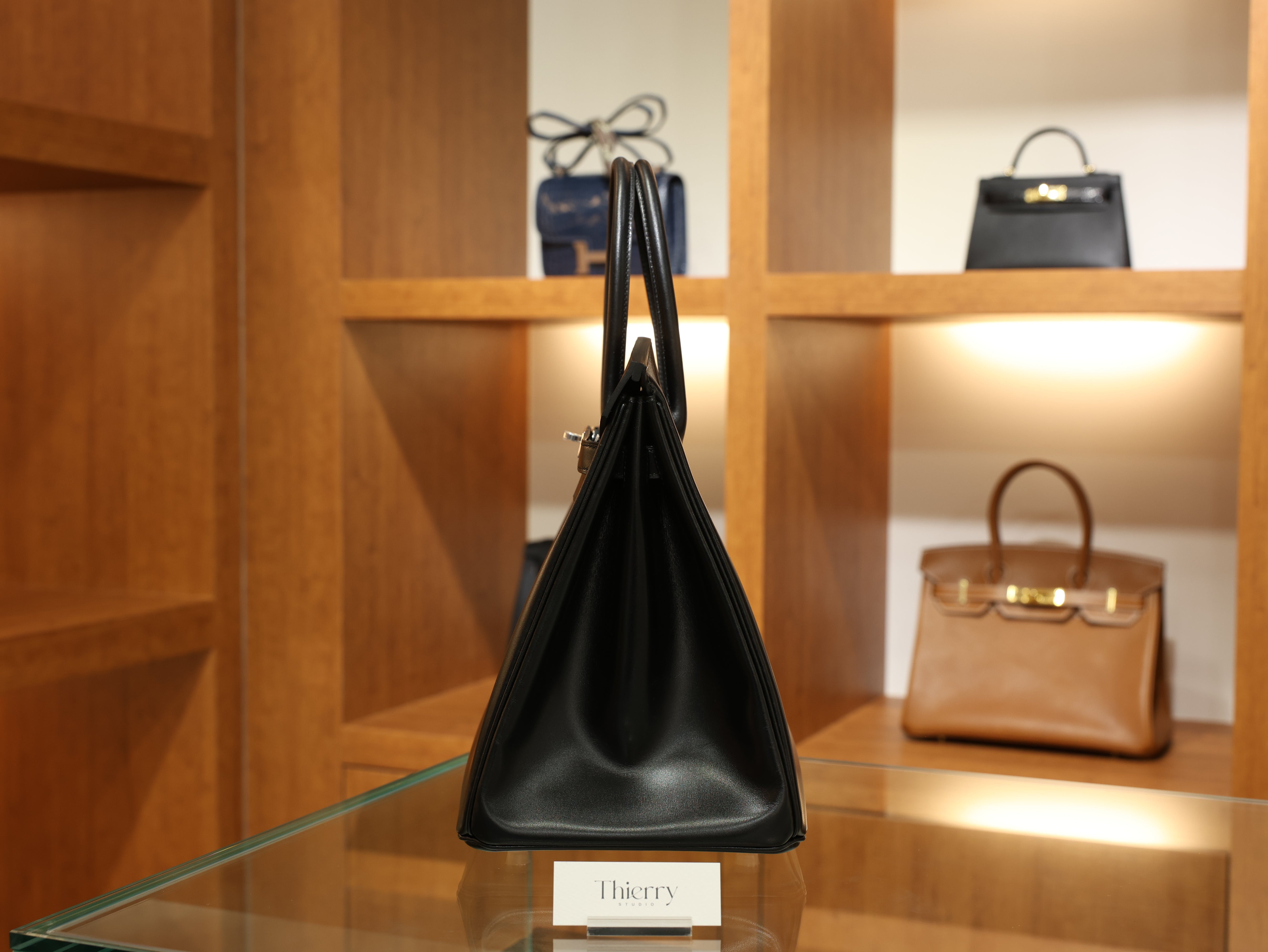 버킨 35 복스 르투르네 블랙 은장