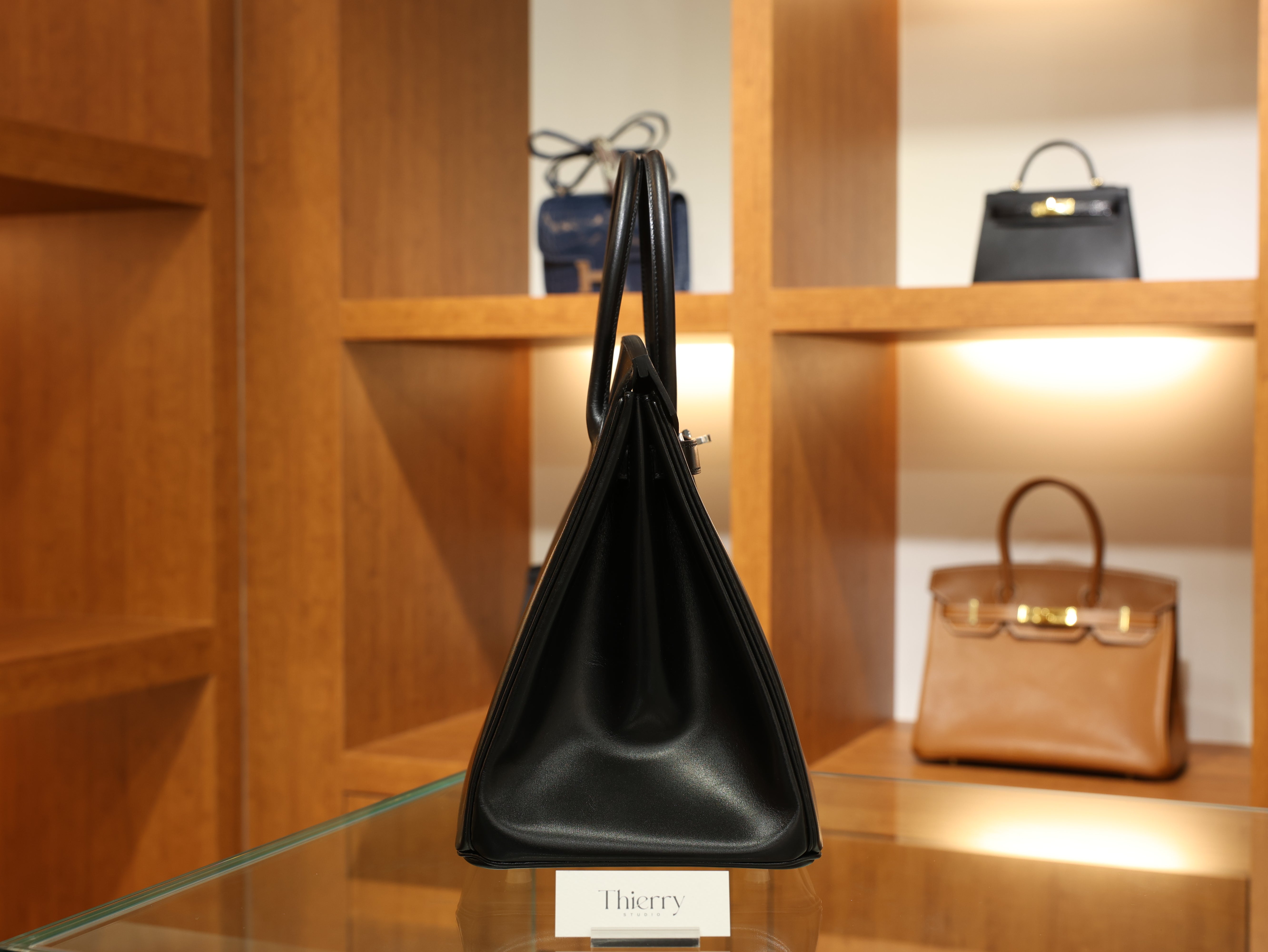 버킨 35 복스 르투르네 블랙 은장