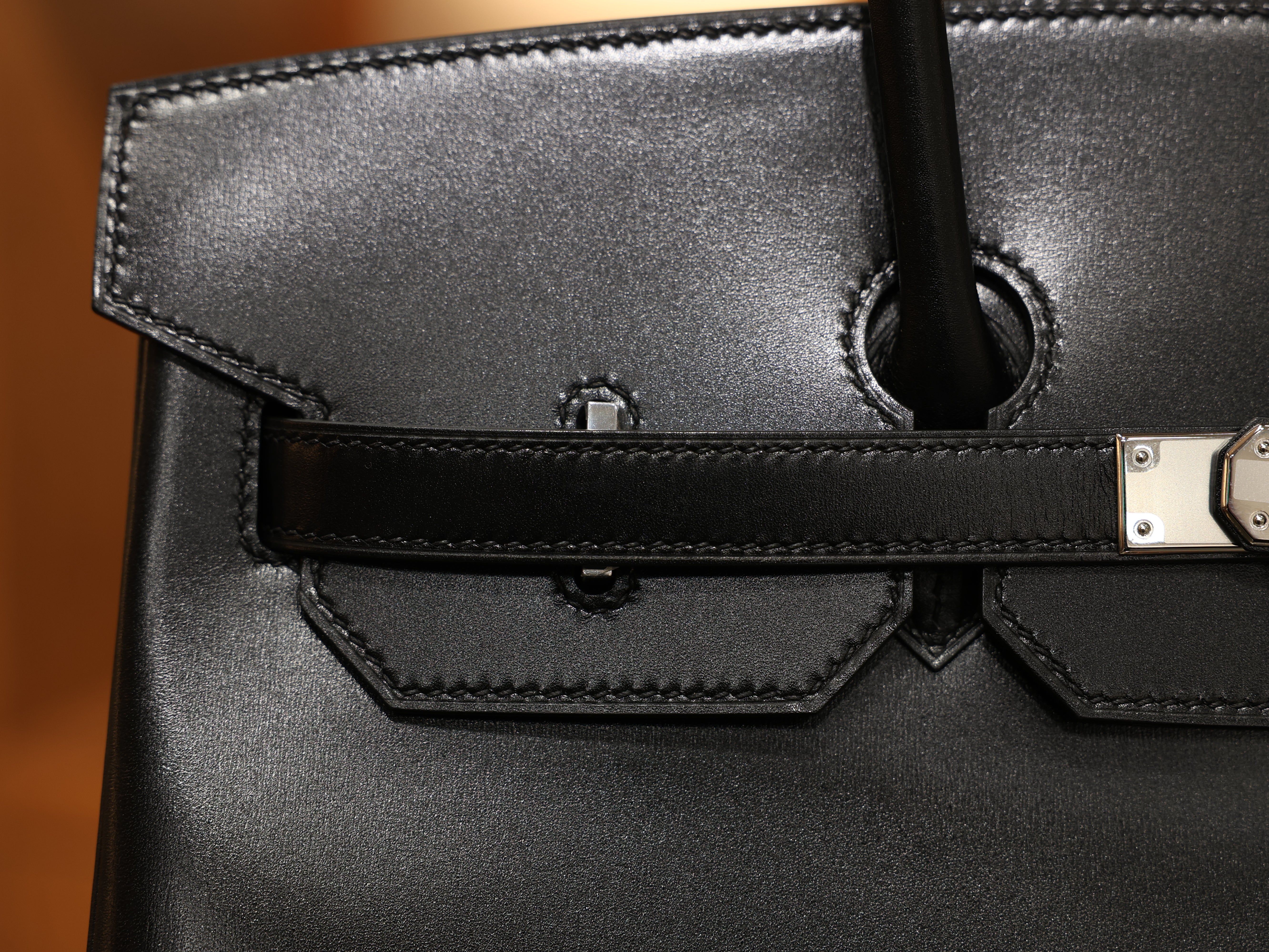 버킨 35 복스 르투르네 블랙 은장