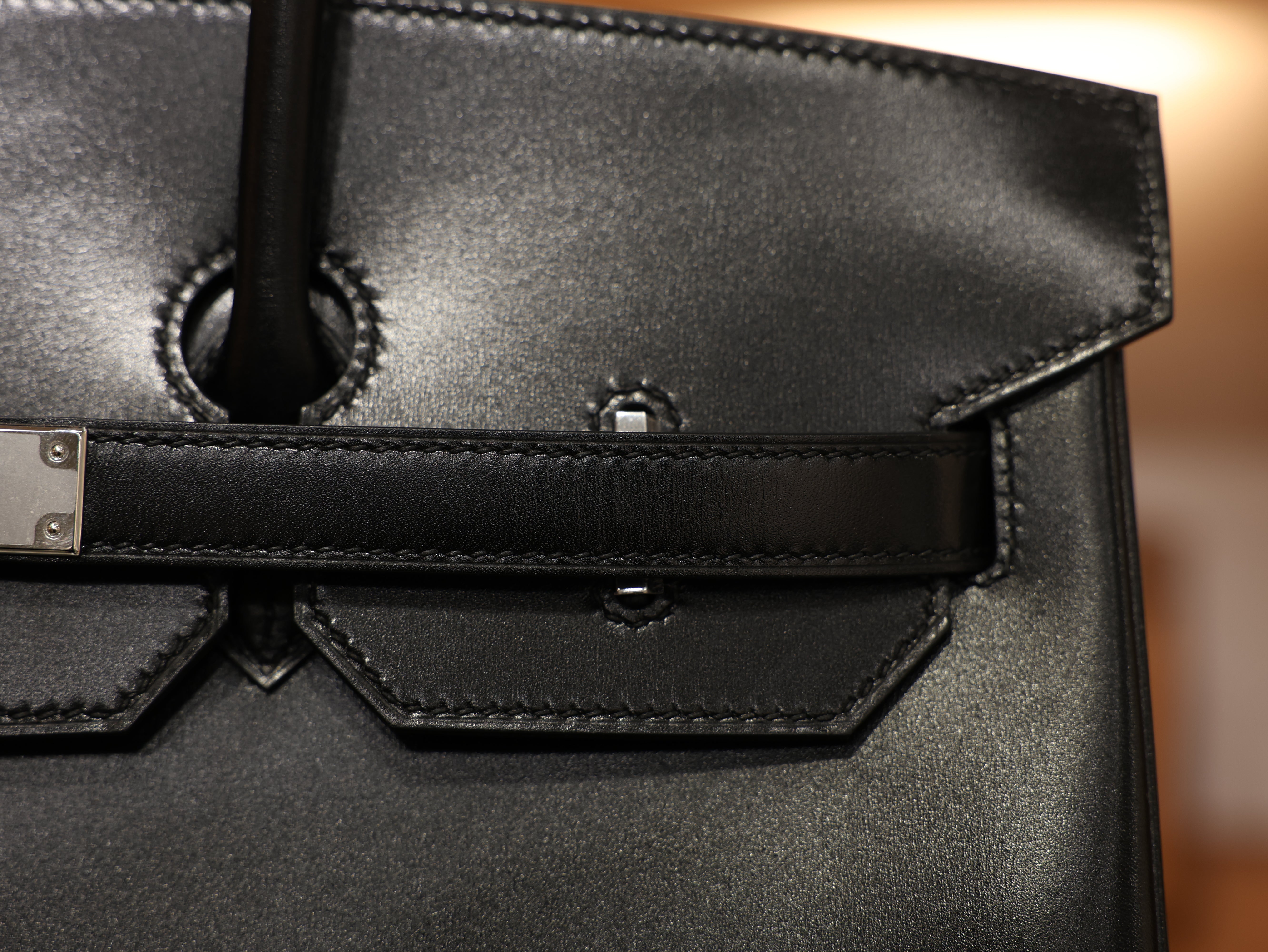 버킨 35 복스 르투르네 블랙 은장